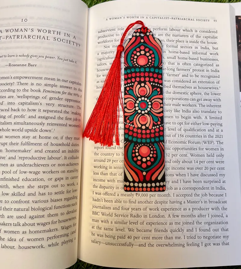 Coral & Turquoise Mandala Bookmark