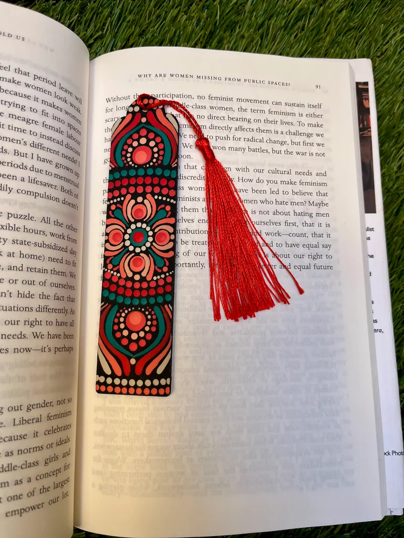 Coral & Turquoise Mandala Bookmark - 2