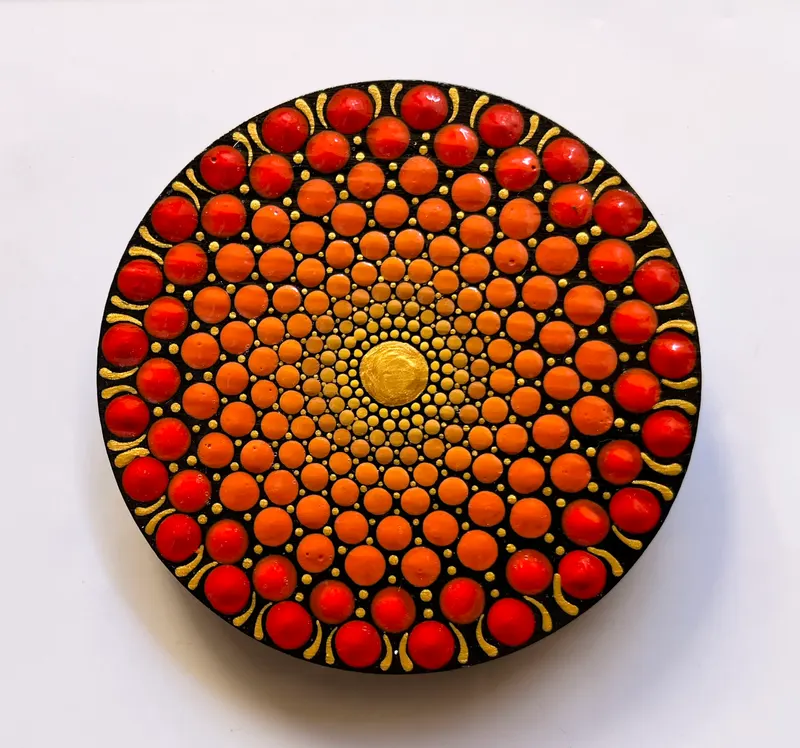 Sacred Geometry Mandala Magnet - Red