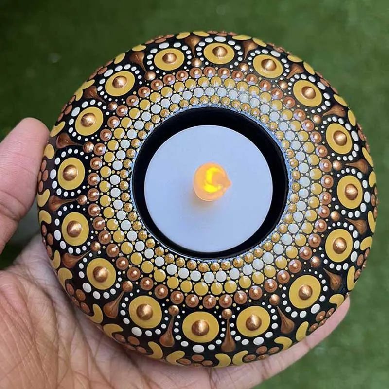 Yellow Tea Light Holder