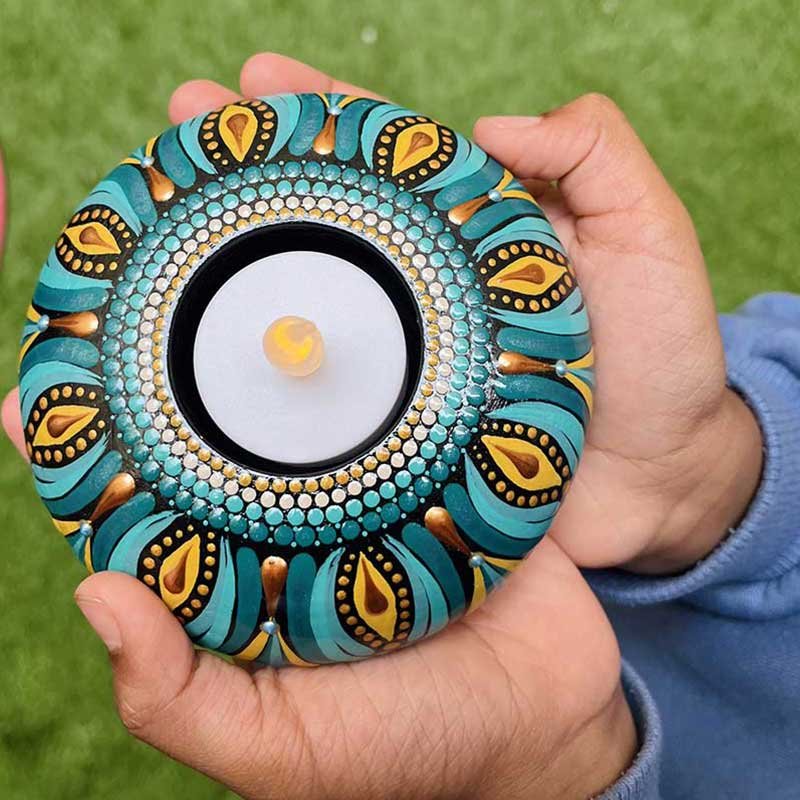 Teal Tea Light Holder