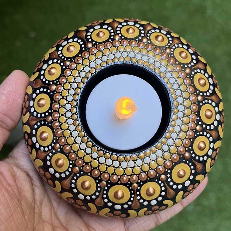 Yellow Tea Light Holder
